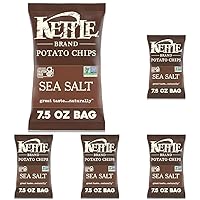 Kettle Brand Sea Salt Kettle Potato Chips, 7.5 Oz (Pack of 5)