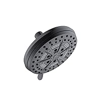 Design House 582700-BLK Mills Modern 7-inch 6-Function Shower Head Featuring Eco-Drip Shower Setting for Bathroom, Matte Black