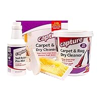 Capture Carpet Total Care Kit 250 - Home Couch and Upholstery, Car Rug, Dogs & Cats Pet Carpet Cleaner Solution - Strength Odor Eliminator, Stains Spot Remover, Non Liquid & No Harsh Chemical
