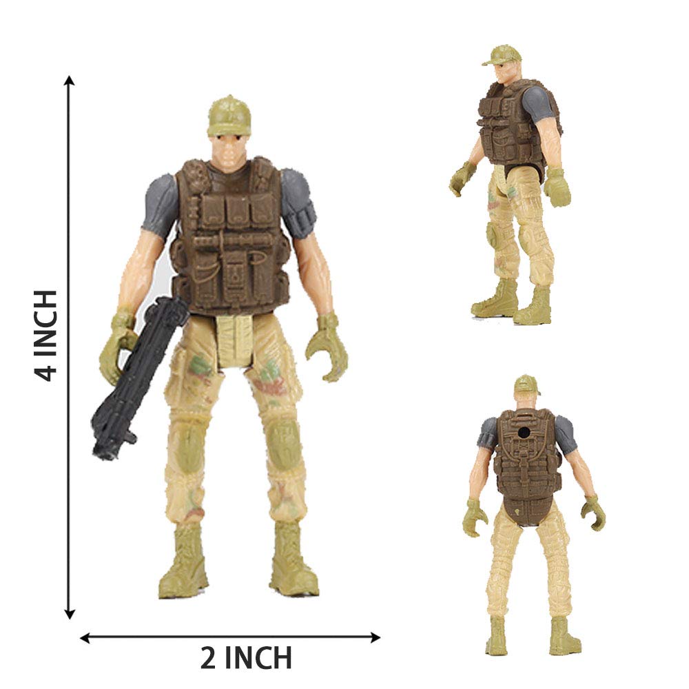 Nasidear 14 Pack Army Men and SWAT Team Soldiers Action Figures,Soldiers Action Figures Playset with 14 Design Military Weapons Accessories, for Kids Child Boys Girls