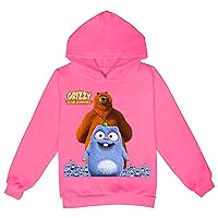ENDOH Unisex Kids Child Grizzy and The Lemmings Pullover Hoodie Long Sleeve Tops-Classic Hooded Sweatshirt(2-14Y)