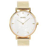 MEDOTA Thetis Series - Multi White Shell Dial Water Resistant Analog Quartz Gold Quickly Release Stainless Strap Watch - No.SE-8506
