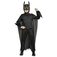Rubie's Batman Jumpsuit Cape Deluxe Costume + Mask & Gauntlets - Medium 8-10 Black