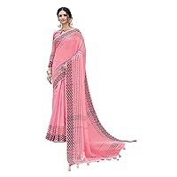 Traditional Ethnic Indian Women Wear Linen Saree Blouse Hit Trending Bollywood Designer Sari 1138