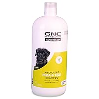 GNC Advanced Medicated Flea & Tick Shampoo for Dogs, 32 oz | Natural Flea and Tick Dog Shampoo Helps Repel Fleas & Ticks | pH Balanced Dog Shampoo in Citronella Scent