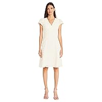 Maggy London V-Neck Cap Sleeve Knee Length Fit and Flare Summer Dress for Women