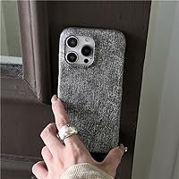 Retro Denim Canvas Phone Case for iPhone 15 14 13 12 Pro Max 11 Girl Hard Cover Half Packed Shell,Gray,for iPhone 13