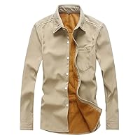 CG Costume Men's Fleece Lined Long Sleeve Corduroy Shirt