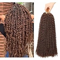 6 Pack Spring Twist Crochet Hair Locs Braiding Soft Braids Spring Wave Stretched Faux Afro Black Water Human Women Curly Freetress Braid Short Extensions Long Kids Ombre Bohemian Ginger Twisted Braided Cuban (24inch, #30)