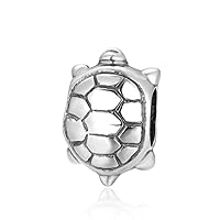 Adabele 1pc Authentic Sterling Silver Hypoallergenic Turtle Longevity Charm Pet Animal Bead Compatible with Pandora All Other Charm Bracelet Necklace EC2-T1