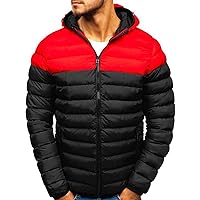 Men's Down Jackets & Parkas Fashion Business Solid Color Warm Fleece Hooded Outdoor Full Zipper Casual Jacket Coats