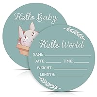 Baby Announcement Sign,Hello World Sign,Cute Green Baby Name Sign,Baby Birth Announcement Sign for Photo Prop,Baby Nursery Decor