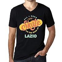Men's Graphic T-Shirt V Neck All I Need is to Skate On The Road of Lazio Eco-Friendly Limited Edition Short