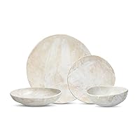 Cloud Terre by Fortessa Collection No 2 Stoneware 16 Piece Dinnerware Set, Service for 4, White