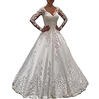 Ball Gown Luxury Engagement Formal Wedding Dress Sweetheart Long Sleeve Court Train Bridal Gowns with Appliques 2024