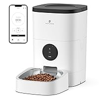 Automatic Cat Feeder, Wi-Fi Automatic Cat Food Dispenser with Timer Interactive Voice Recorder, Auto Cat Feeder with 1-4 Meals Control Dry Food