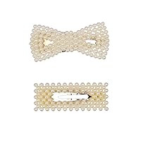 2 PCS Pearl Hair Clips Large Hair Clips Pins Hair Elegant Handmade Fashion Hair Accessories