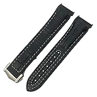 Rubber Nylon Leather Watchband 19 20mm 22 21mm for Omega Planet Ocean Seamaster Diver 300 Pointed Clasp Silicone Watch Strap