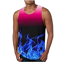 Mens 3D Printed Sleeveless Tops Casual Crewneck Vest Shirts Racerback Workout Tank Top Fashion Athletic Tanks Tee
