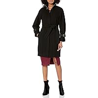 Cole Haan Women's Belted Raglan Melton Wool Coat, Black