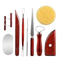 yghlh Pottery Tools 9-Piece Set Imitation Mahogany Clay Sculpture Tools Wood Carving Knife Cutter Art Supplies