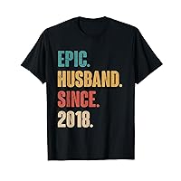 6th Year Wedding Anniversary Best Epic Husband Since 2018 T-Shirt