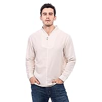 Icegrey Spring and Autumn Linen Shirts Men's Casual Long Sleeve Loose Shirts