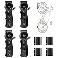 4 Pack Bike Rack for Garage with Tire Tray, Wall Mount Bike Hanger for Storage,Vertical Bike Hook for Indoor Shed,Hanging Bicycle for Apartment Holds Up to 70lbs
