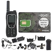 Iridium Extreme Satellite Phone Telephone & Prepaid SIM Card with 300 Minutes / 365 Day* Validity - Voice, Text Messaging SMS Global Coverage