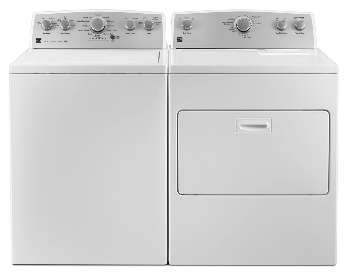 Kenmore Top-Load Laundry 4.2 cu. ft. Electric Dryer Bundle in White, includes delivery and hookup