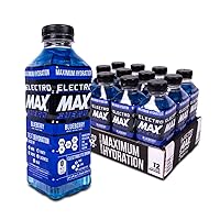 Electromax Zero Sugar Electrolyte Drink for Hydration and Recovery, Zero Calorie Sports Drink, 21.3 Fl Oz, Blueberry, 12 Count