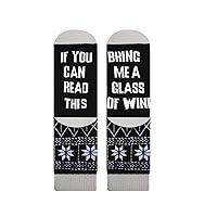 Novelty Funny Socks If You Can Read This Wine Crew Socks Casual Gifts Stocking Holiday Gifts