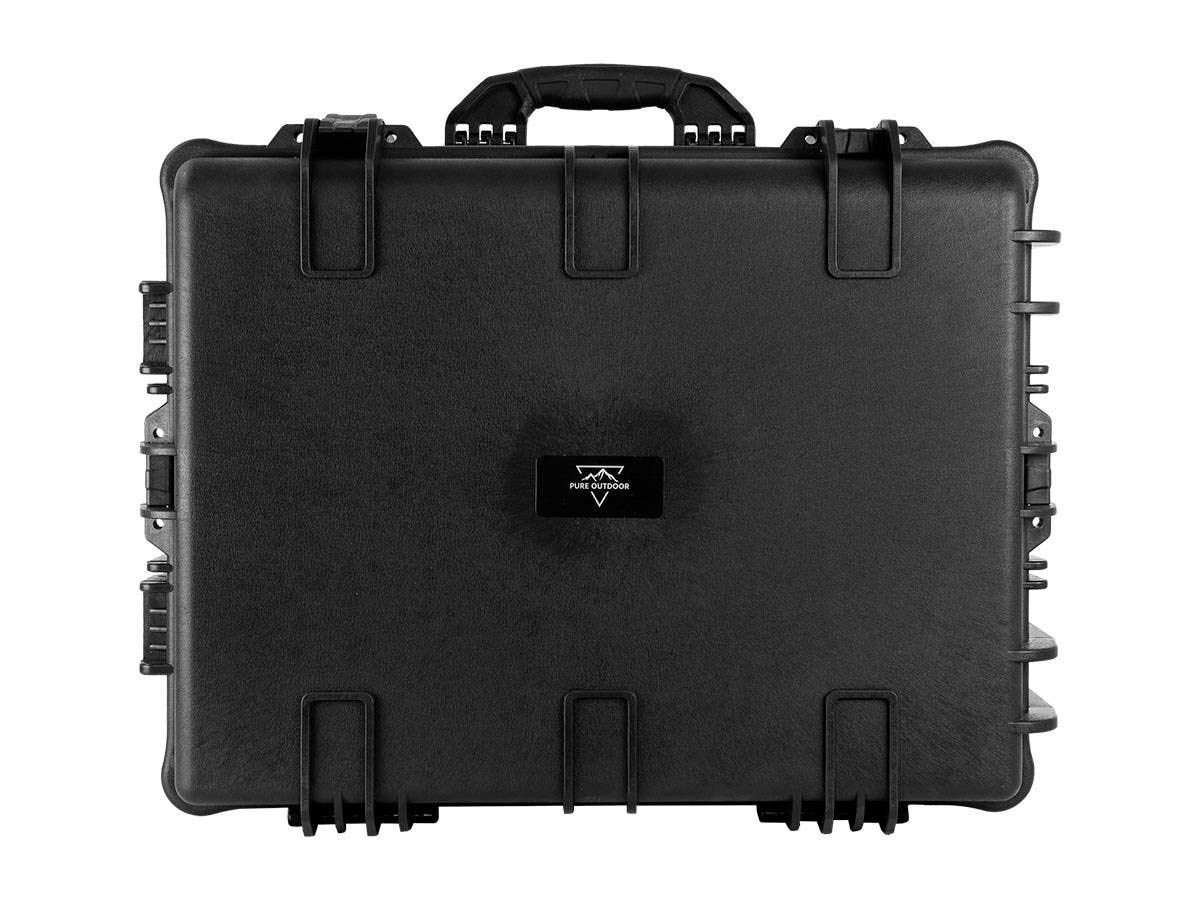 Monoprice Weatherproof Hard Case - 26 x 20 x 14 Inches, With Wheels and Customizable Foam, Shockproof, IP67, Ultraviolet And Impact Resistant Material, Black - Pure Outdoor Collection
