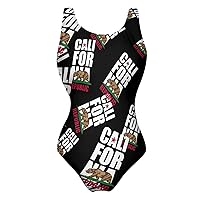 Flag of California One Piece Swimsuit for Women Tummy Control Bathing Suit Slimming Backless Swimwear