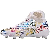 Soccer Training Shoes, High Cut, Soccer Shoes, Junior, Adults, Professional Soccer, Sports Shoes, Anti-Slip, Unisex, Convenient to Put On and Take Off, Great Color, Athletic Shoes, High Top, Lightweight, Athletic Competitions, Large Size, US 8.9 - 11.0 inches (22.5 - 28 cm)