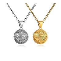 Jewelry Stainless Steel Basketball Pendant Necklace Mens womens Chain TX1440