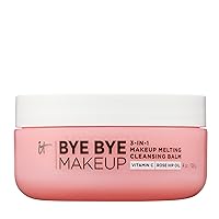 IT Cosmetics Bye Bye Makeup Cleansing Balm - 3-in-1 Makeup Remover, Facial Cleanser & Hydrating Facial Mask - With Vitamin C, Ceramides, Shea Butter & Rosehip Oil - 4 oz