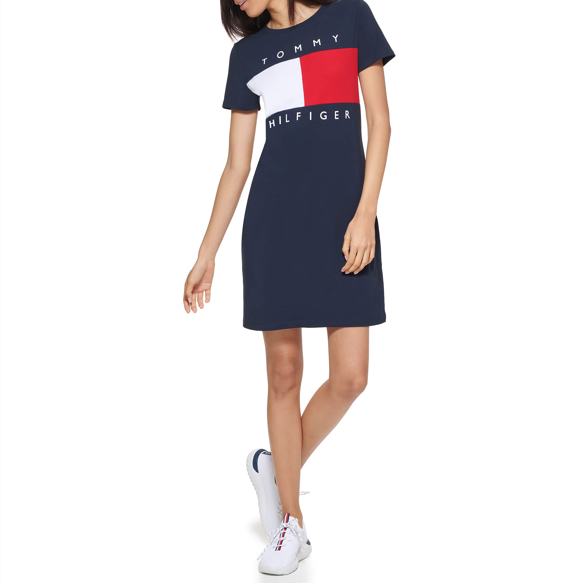 Tommy Hilfiger T-Shirt Short Sleeve Cotton Summer Dresses for Women