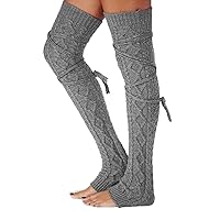 Womens Knitted Crochet Leg Warmers Boot Socks