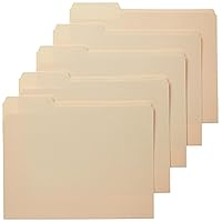 1/3-Cut Tab, Assorted Positions File Folders, Letter Size, Manila - Pack of 100