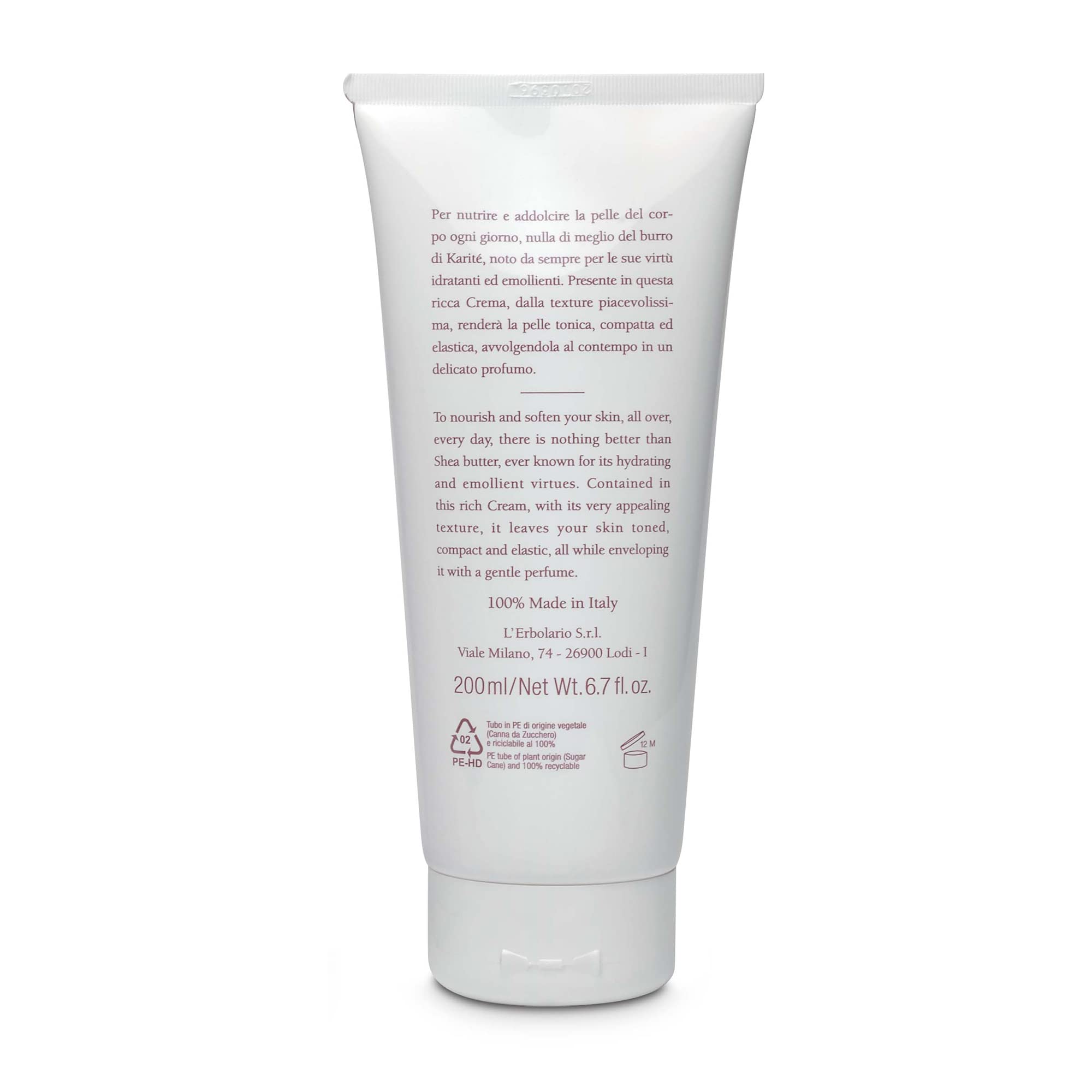 L'Erbolario Shea Butter Nourishing Hand Cream - Incredibly Revitalizing And Emollient Properties - Softens And Hydrates - Strengthens The Skin’s Barrier - Protects From External Aggressors - 6.7 Oz