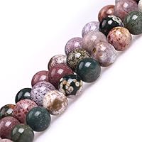 JOE FOREMAN Ocean Jasper Beads for Jewelry Making Natural Gemstone Semi Precious 8mm Round 15