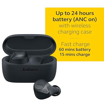 Jabra Elite Active 75t True Wireless Earbuds with Wireless Charging Enabled Case, Gray