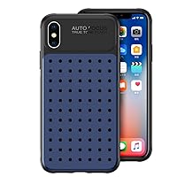 Ultra Slim Case Mesh Breathable PC + TPU Shockproof Protective Case for iPhone XR, with Holder Phone Back Cover (Color : Blue)