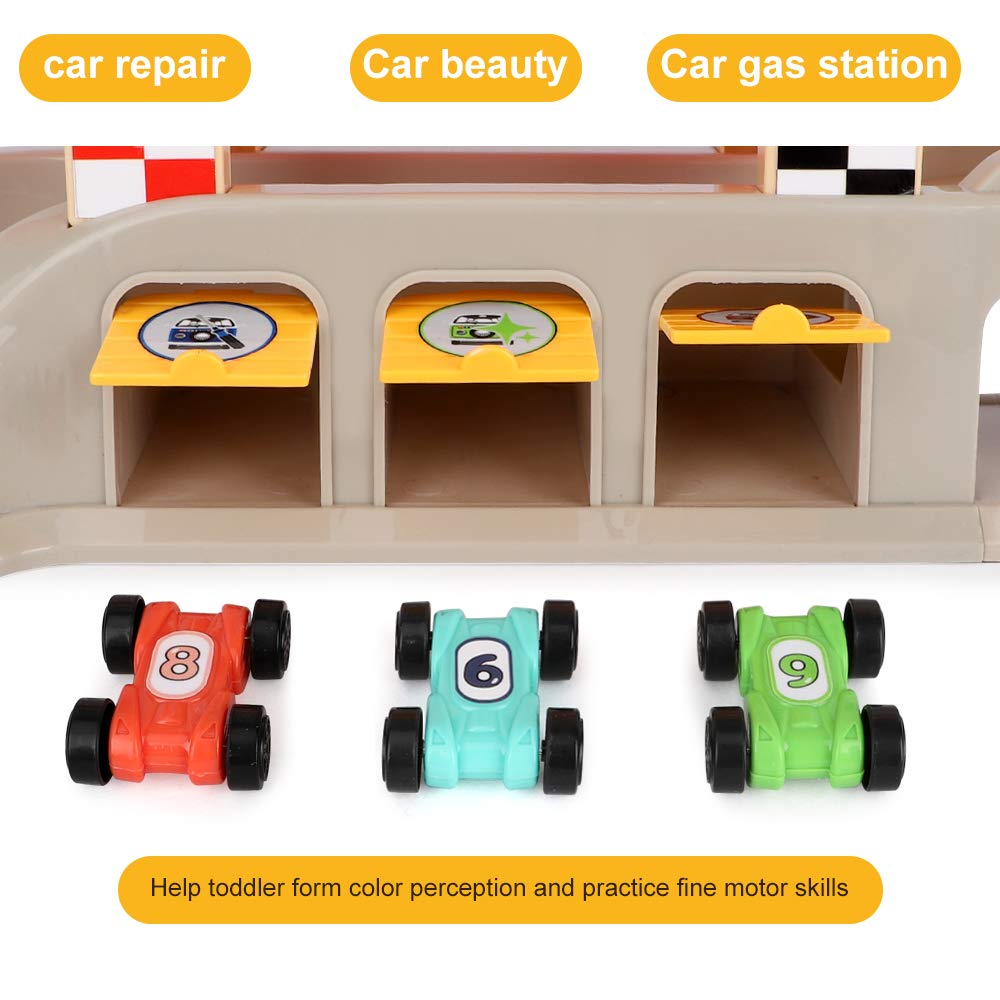 Mua Aomola Montessori Toys For 3 4 5 Year Old Boys Toddlers, Car Ramp Toys  With 8 Mini Cars, Parking Lot & Gas Station, Ramp Racer Toy Gift For Boys  Girls Age