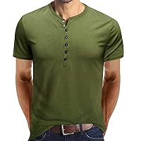 Men's 1/4 Button Henley Shirts Vintage Soft Performance Rugby Polo Shirt Classic Fit Plus Size Henleys Pullover