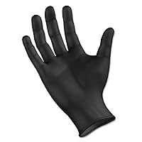 Boardwalk Disposable General-Purpose Powder-Free Nitrile Gloves, Large, Black, 4.4 Mil, 100/Box (396Lbxa)