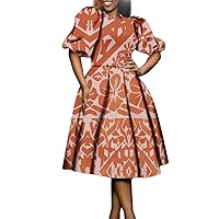 Polynesian Hibiscus Printed Dress Women's Casual Dress Loose Fitting Short Sleeved Medium Length Dresses