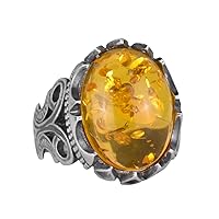 Luxury 925K Sterling Silver Men's Ring - Available in Various Created Gemstones