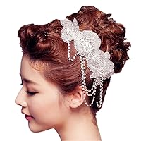Fashion Luxury Water Drill Jewelry, Bride's Hairband, Hand-made Pearl Hair Jewelry